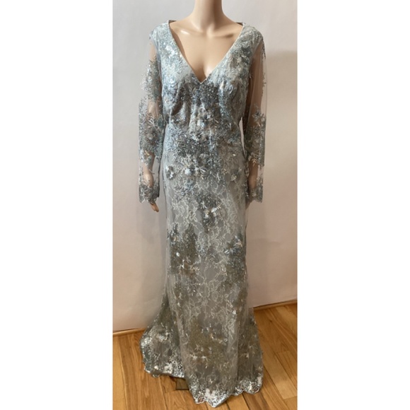 MAC DUGGAL EMBELLISHED LONG SLEEVE GOWN - Picture 2 of 7